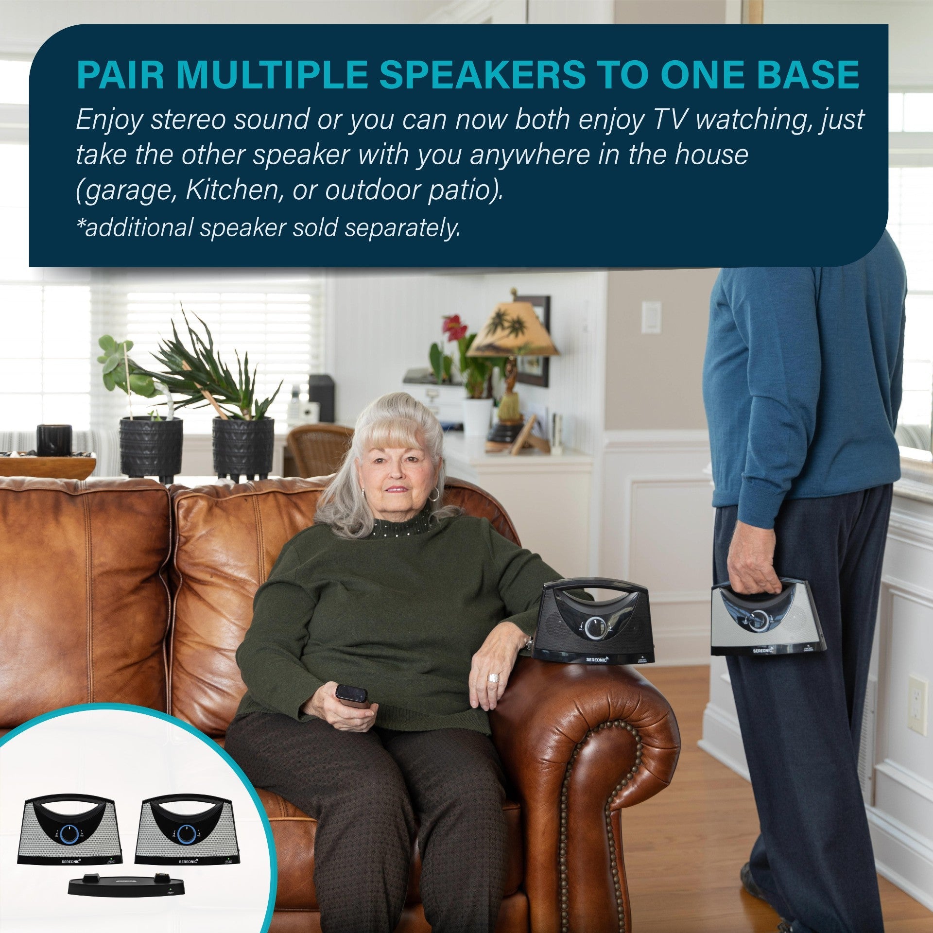 Wireless TV Speakers for Hard of Hearing Senior Citizens - TV