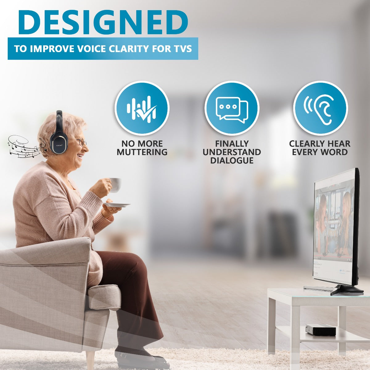 Headphones for watching tv online for hard of hearing